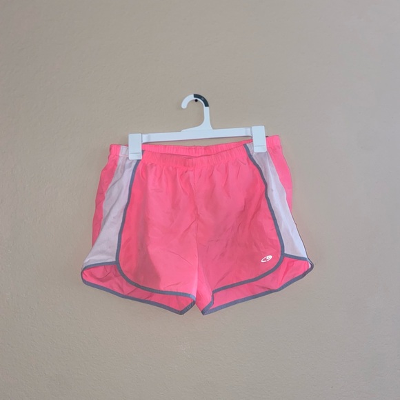 Neon pink Champion outdoor fitness stretch waistband shorts y2k athletic bottoms - Picture 3 of 9